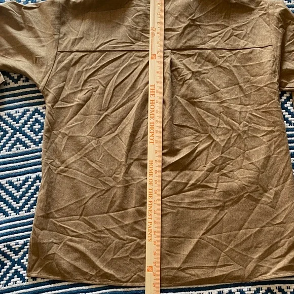 Eileen Fisher Shirt Women Large Tan Wool Chore Long Sleeve Workwear Minimalist - Picture 10 of 10